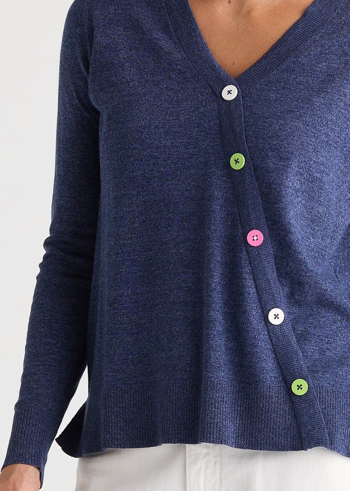 Button Angle Top | Denim