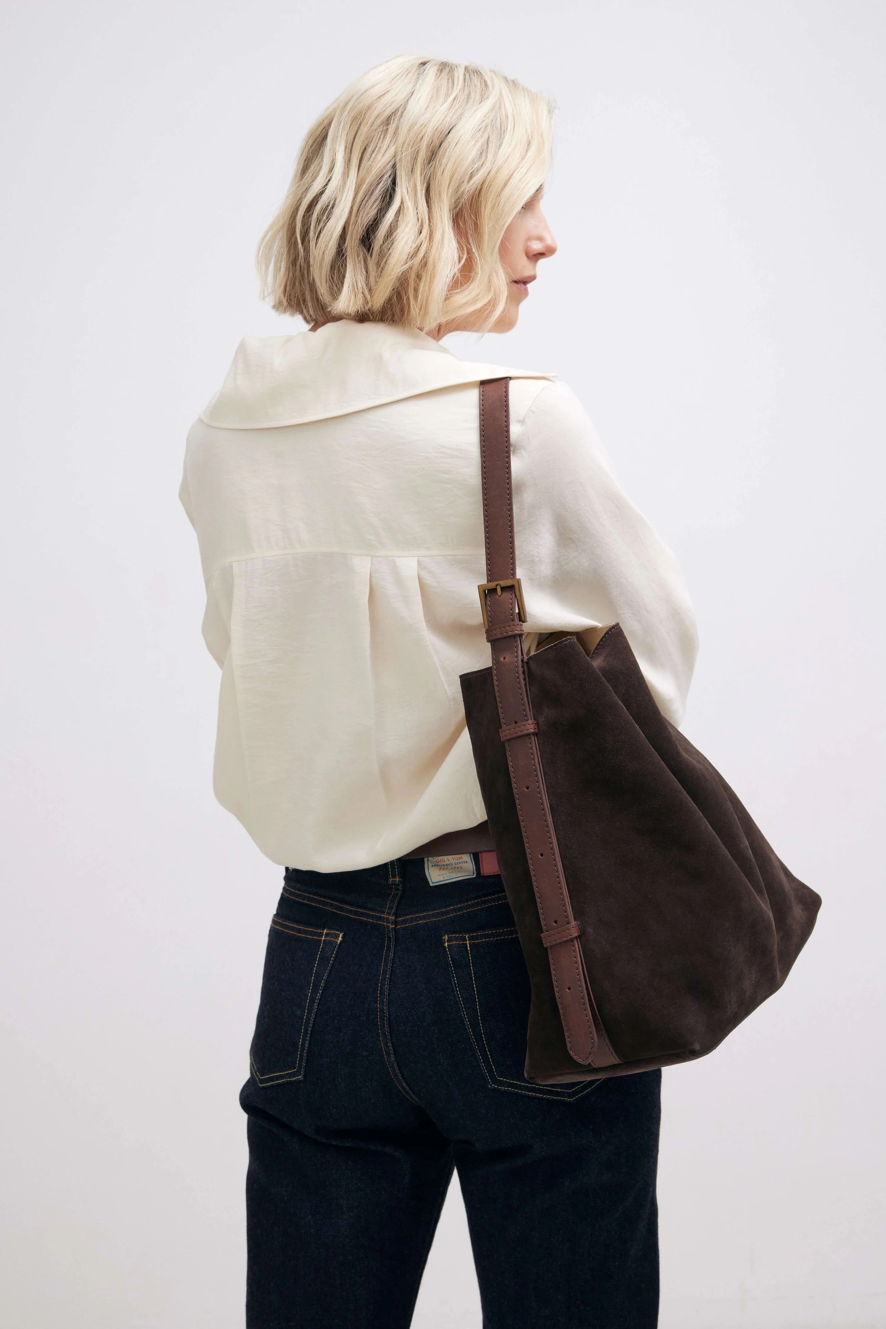 Suede Cabas Tote | Chocolate