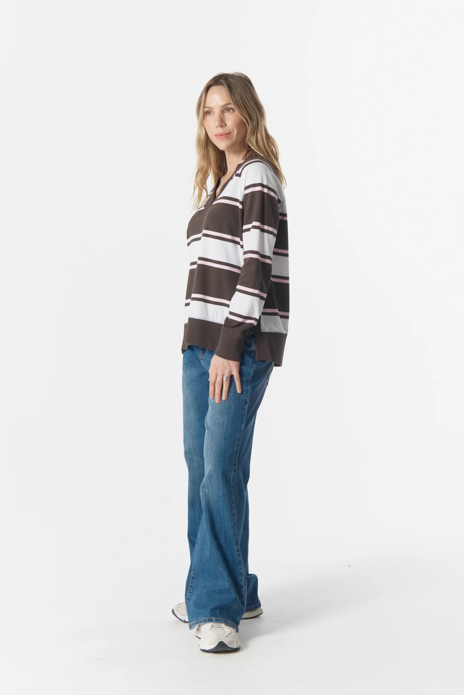 Rugby Club V Neck Sweater | Chocolate Torte