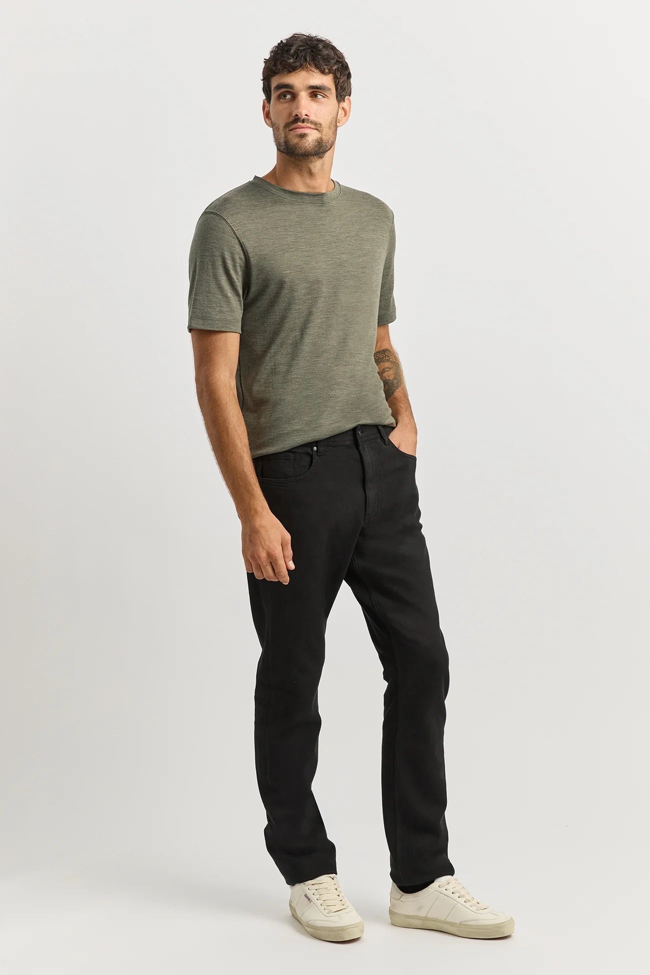 Regular Merino Denim Jean | Black