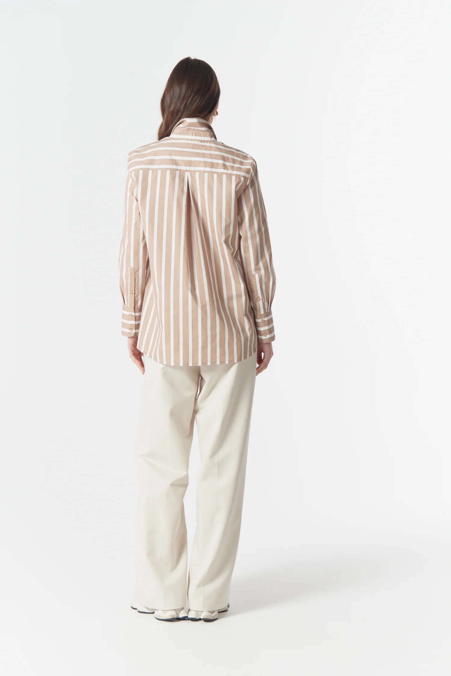 Most Wanted Striped Shirt | Camel/White