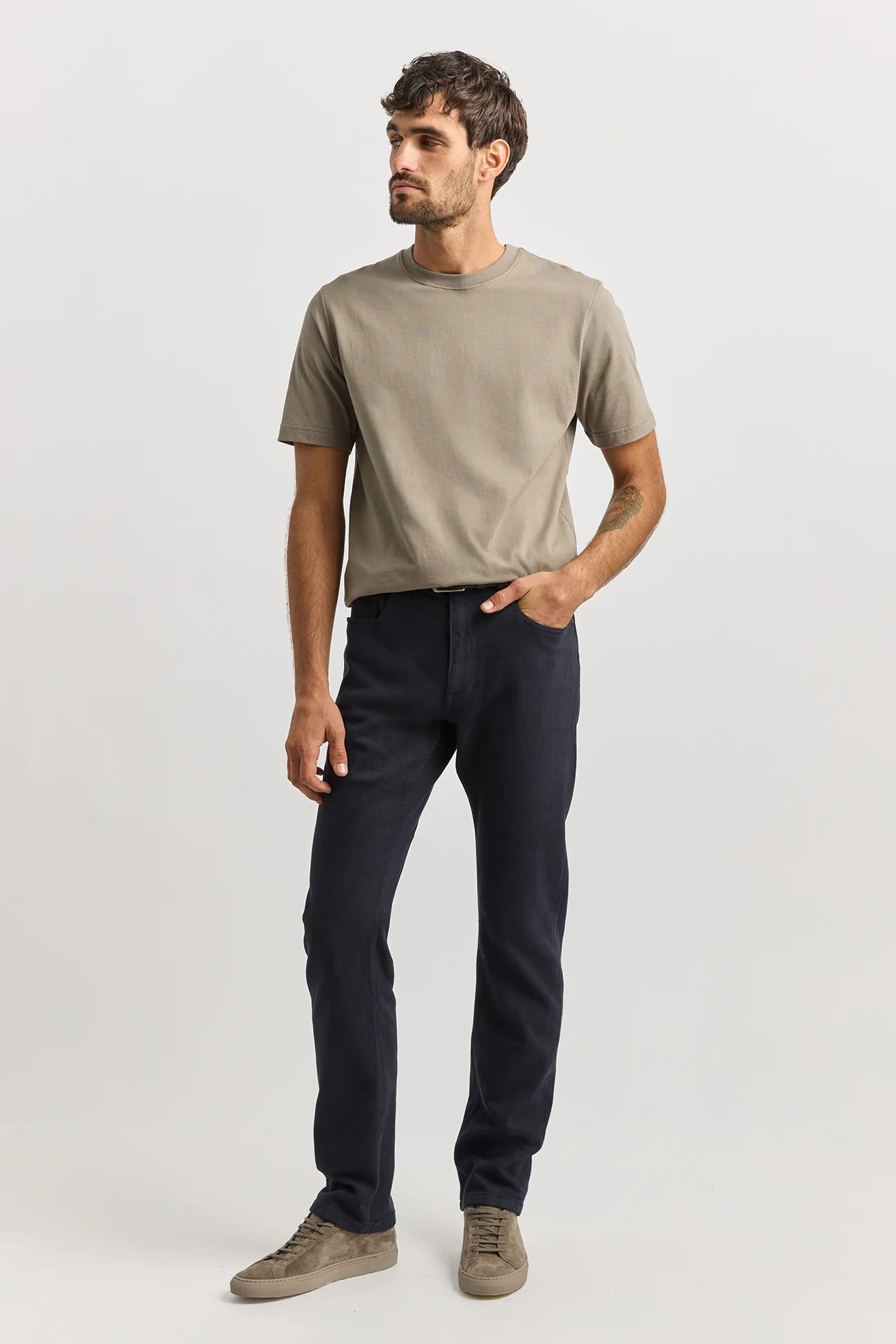 Regular Merino Denim Jean | Navy