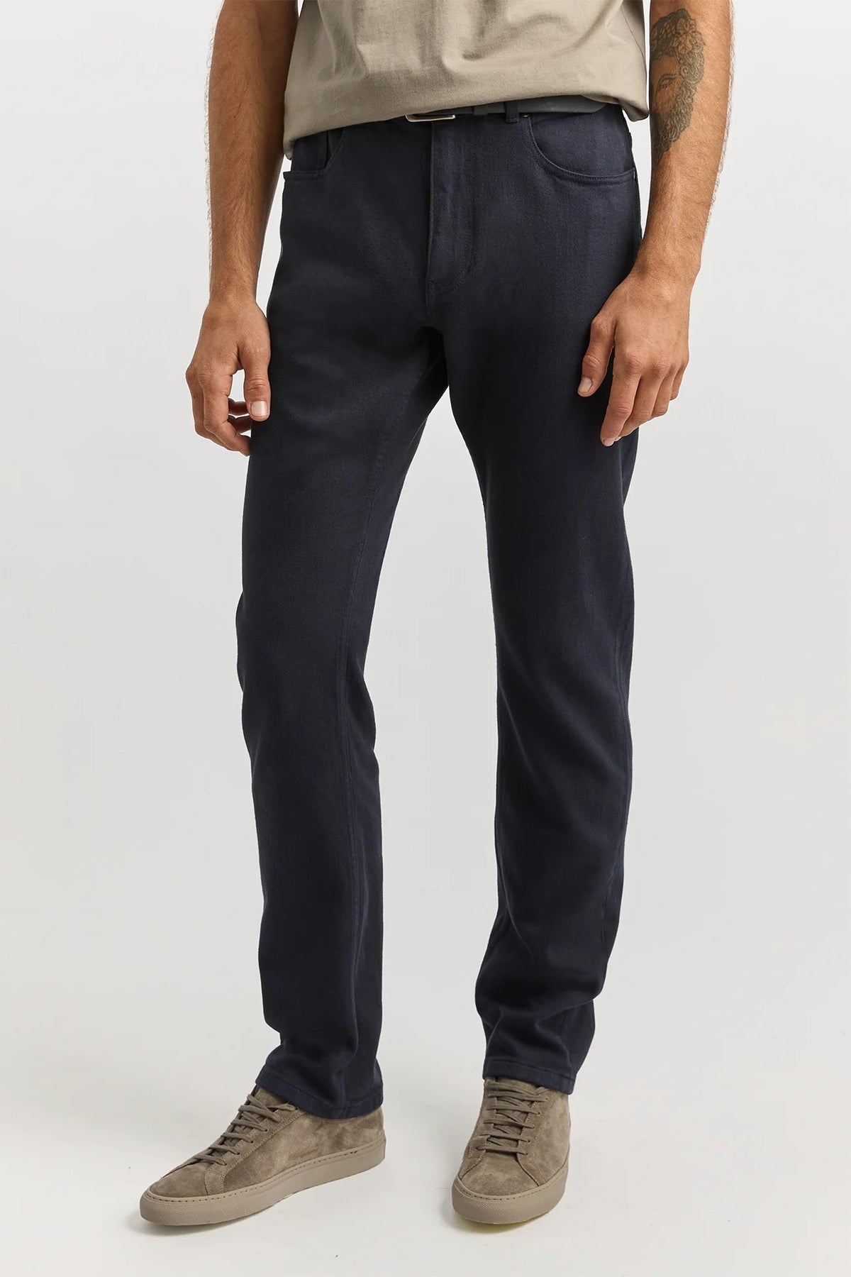 Regular Merino Denim Jean | Navy