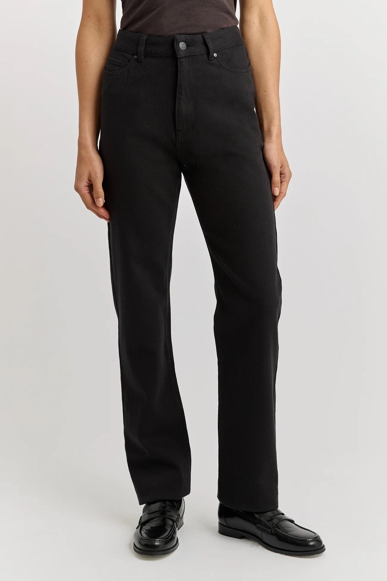 Straight Leg Merino Denim Jean | Black