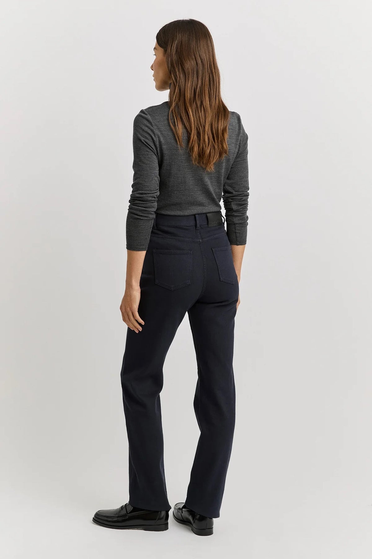 Straight Leg Merino Denim | Navy