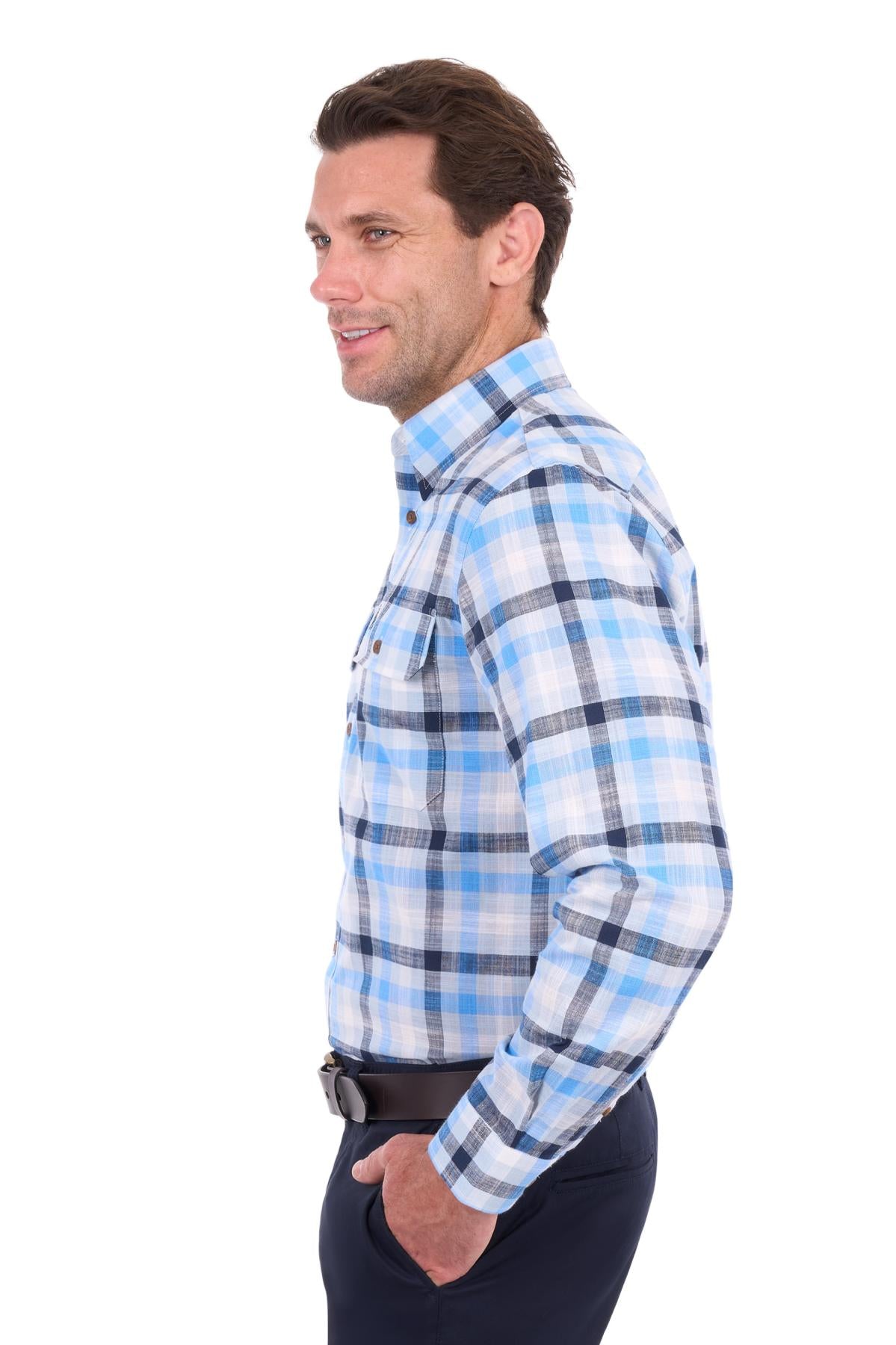 Jacob Check 2-Pocket Long Sleeve Shirt