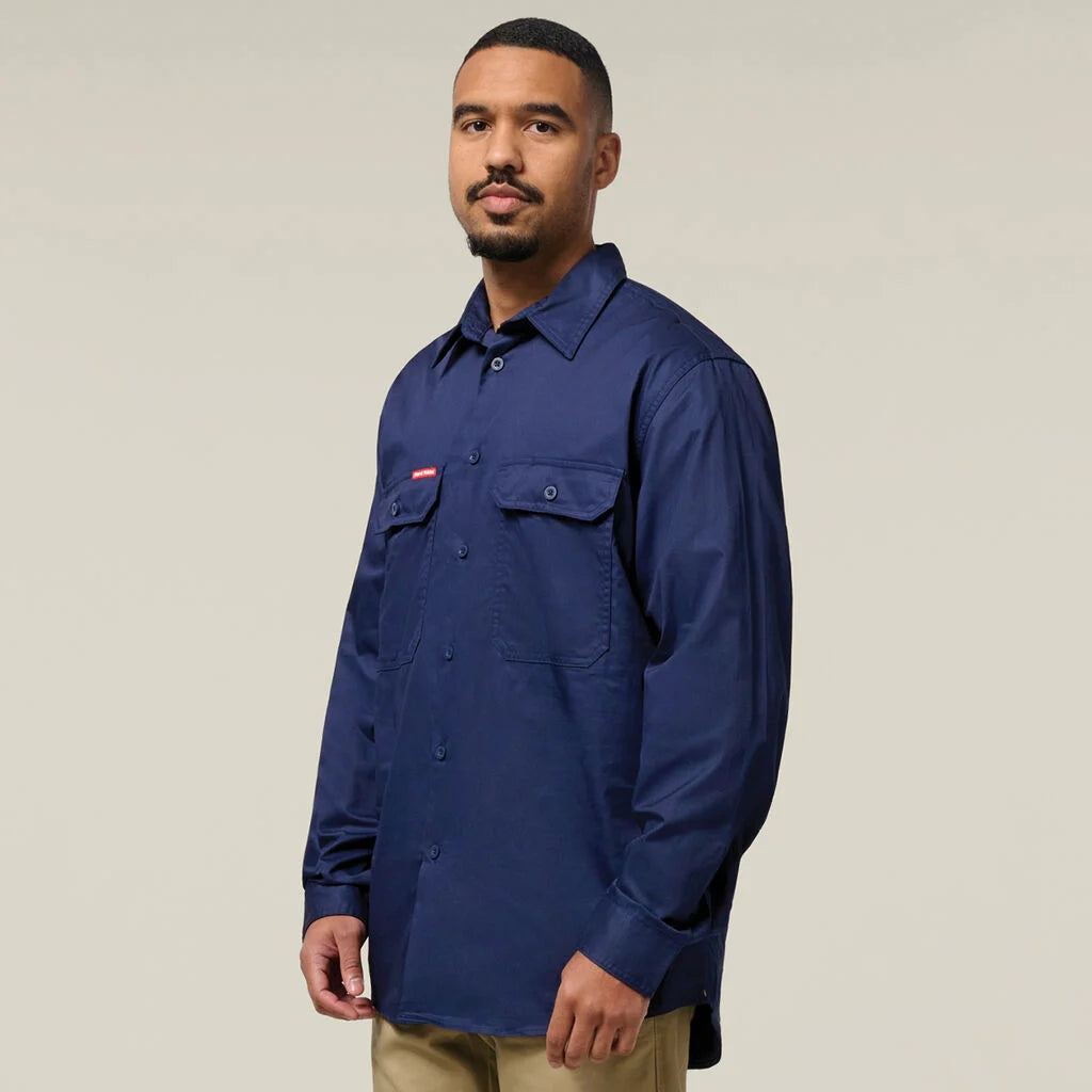 Long Sleeve Vented Shirt | Navy - - Beechworth Emporium