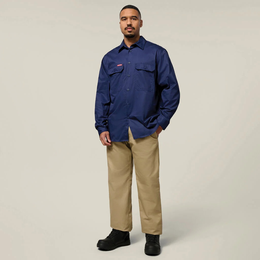 Long Sleeve Vented Shirt | Navy - - Beechworth Emporium