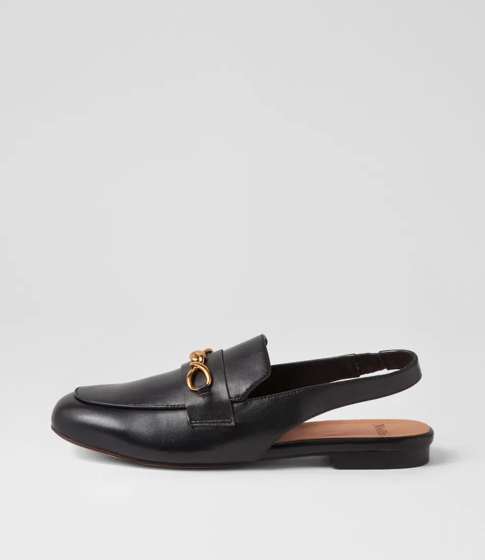 Grandoz Black Leather Loafers - Mollini - Beechworth Emporium