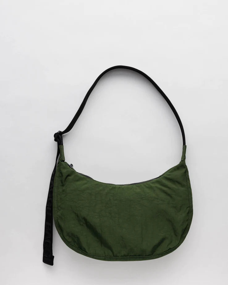 Medium Nylon Crescent Bag | Bay Laurel