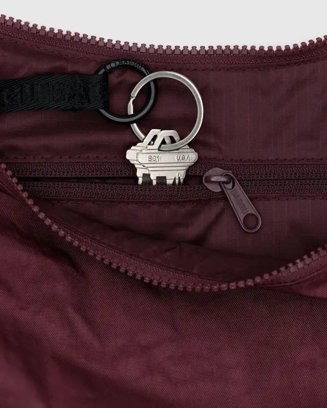 Medium Nylon Crescent Bag | Mahogany - - Beechworth Emporium