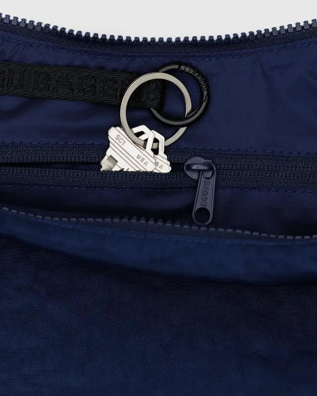 Medium Nylon Crescent Bag | Navy