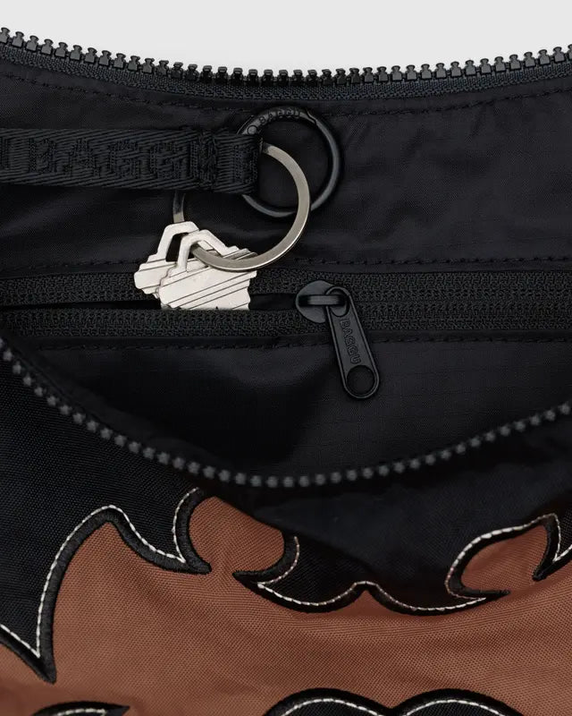 Medium Nylon Crescent Bag | Western Appliqué
