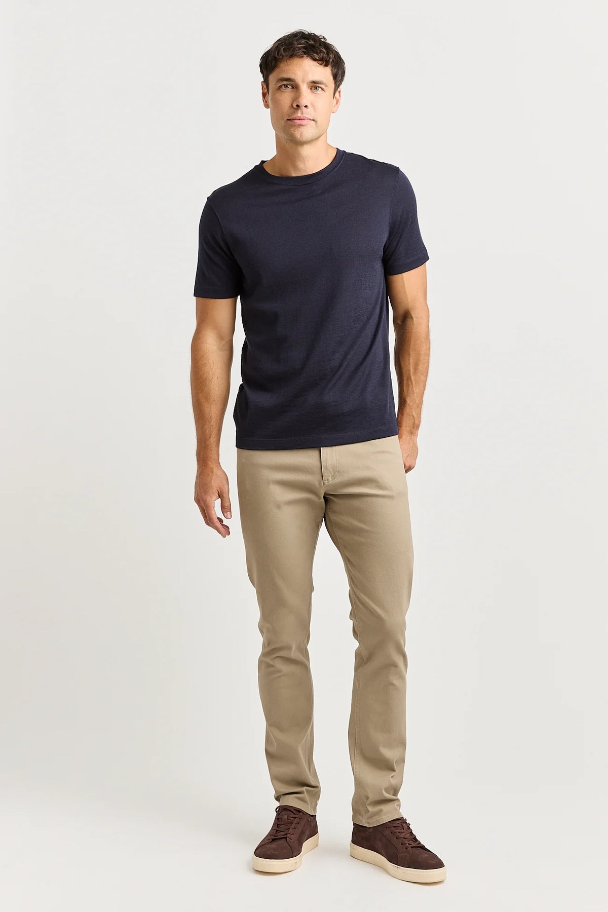 Merino Crew T-Shirt | French Navy
