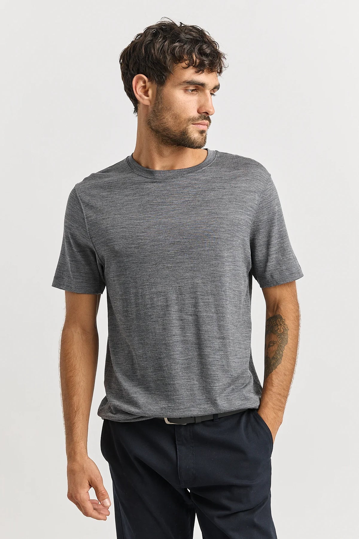Merino Crew T-Shirt | Zinc