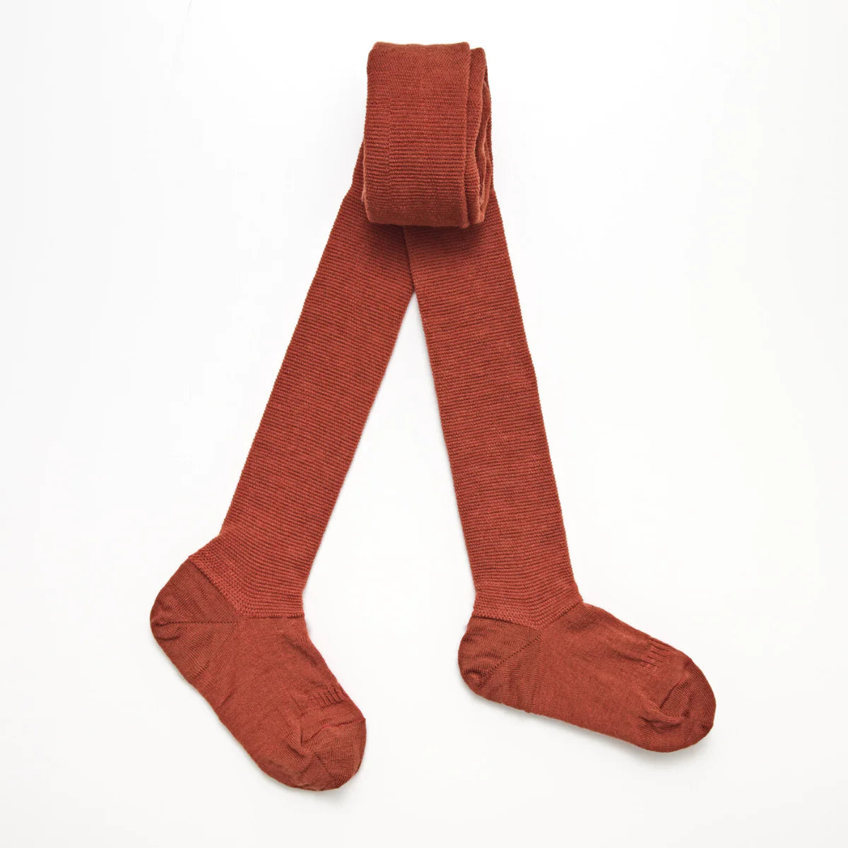 Merino Wool Textured Knit Tights | Spice Brown - Lamington Socks - Beechworth Emporium