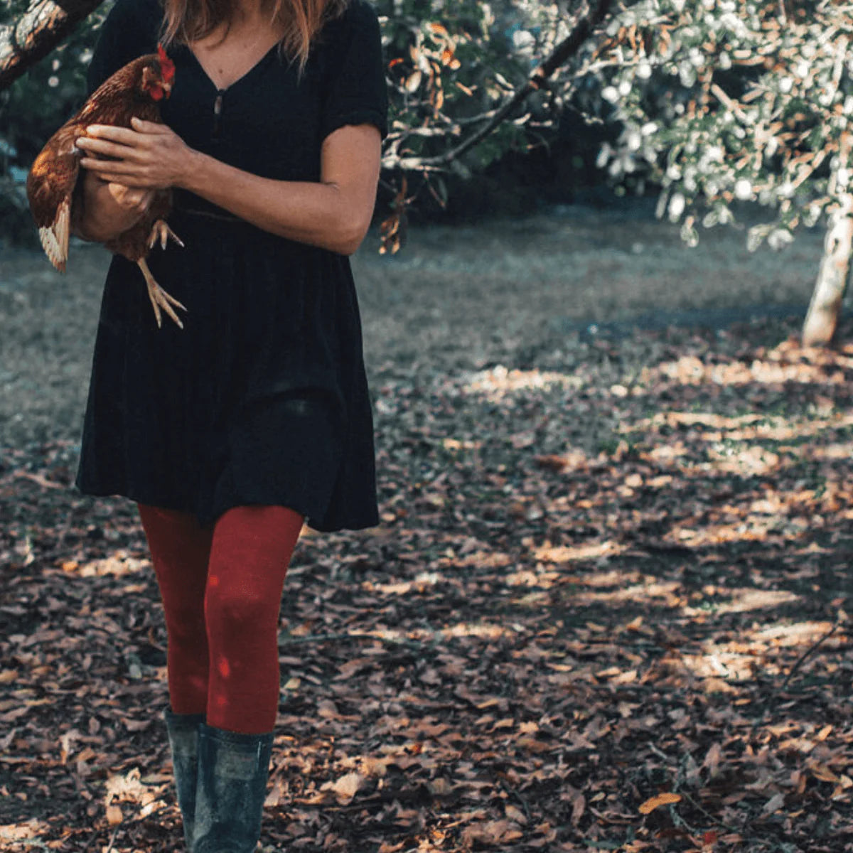 Merino Wool Textured Knit Tights | Spice Brown - Lamington Socks - Beechworth Emporium