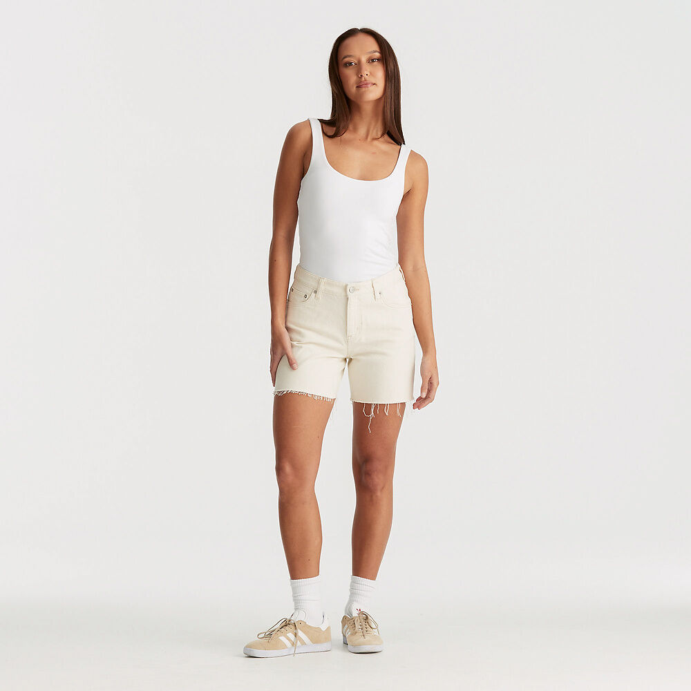 Mid Straight Short | Bright Ecru -  - Beechworth Emporium