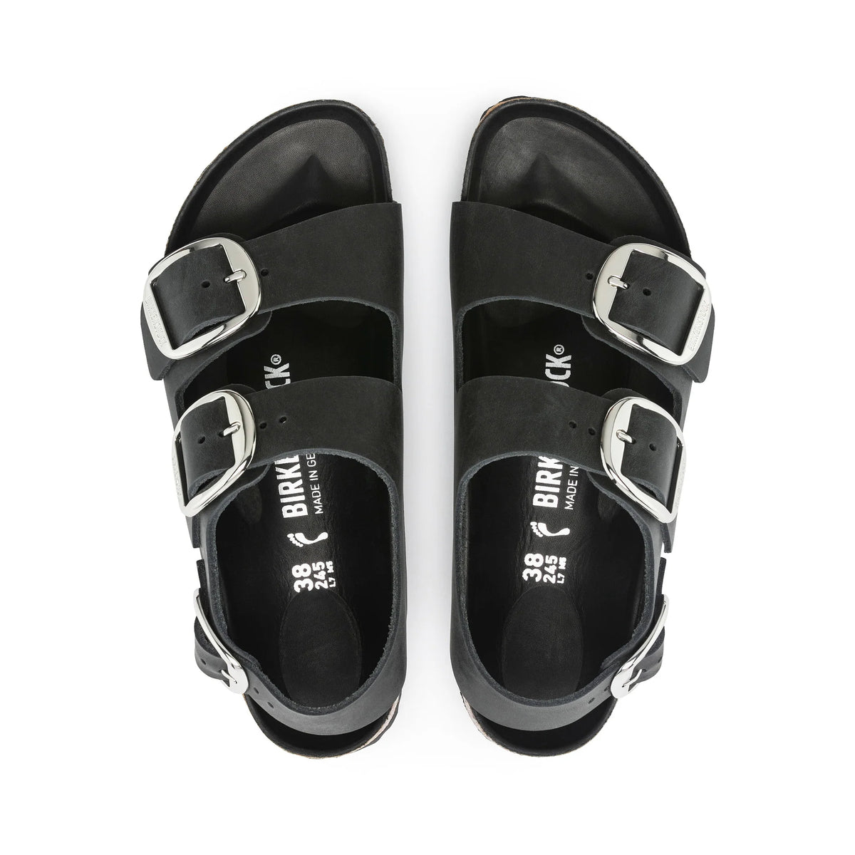 Milano Big Buckle Black Oiled Leather - - Beechworth Emporium