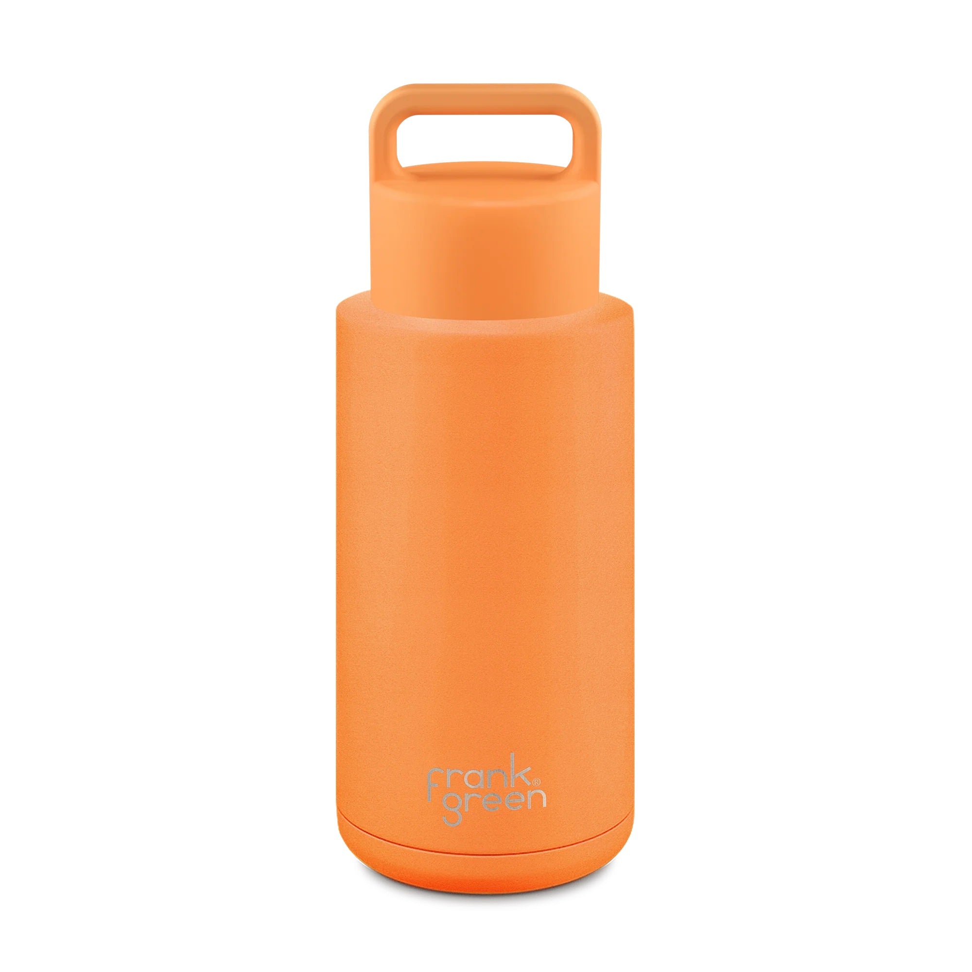 Ceramic Reusable Bottle (Grip Finish) with Grip Lid 34oz | Neon Orange - Frank Green - Beechworth Emporium