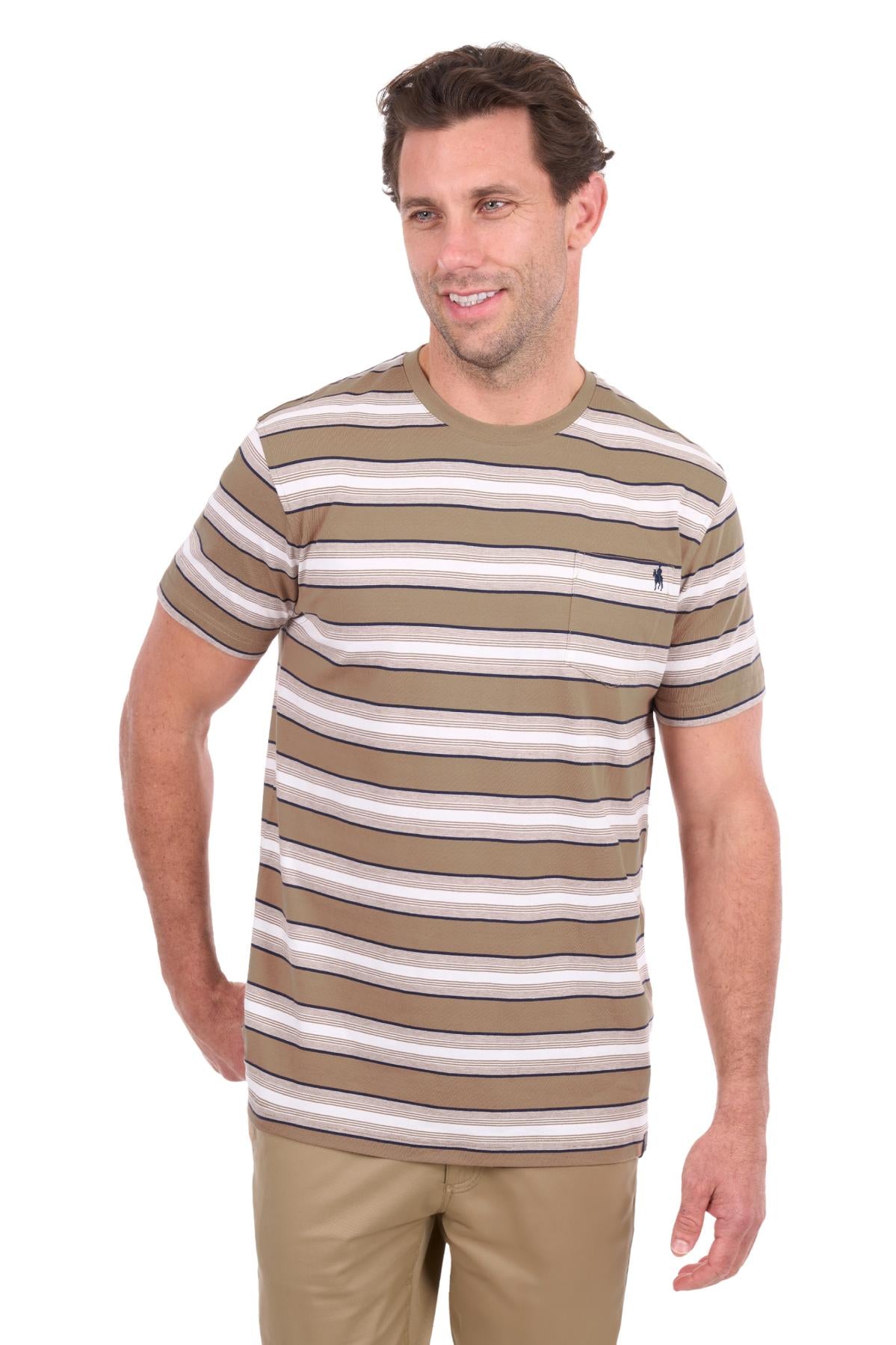 Nick Stripe 1-Pocket Short Sleeve Tee