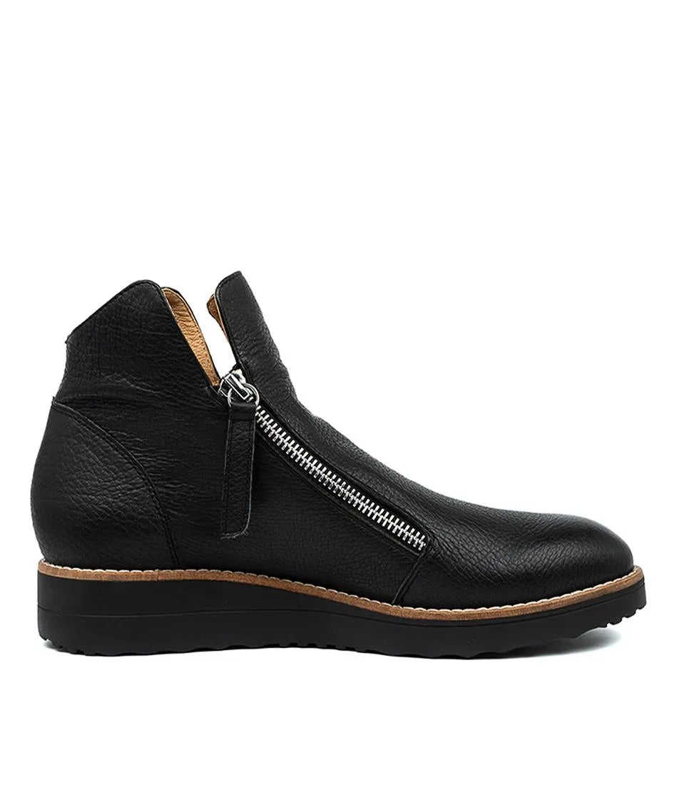 Ohmy Black Leather Ankle Boots - Top End - Beechworth Emporium
