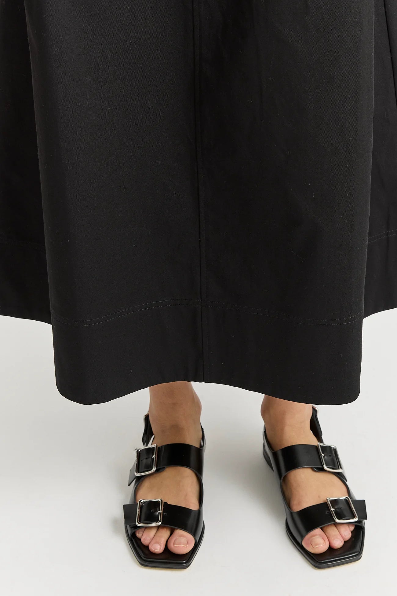 Pleat Detail Midi Skirt