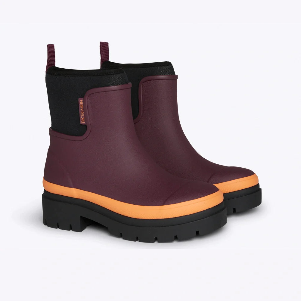 Tully Boot | Plum & Neon Orange