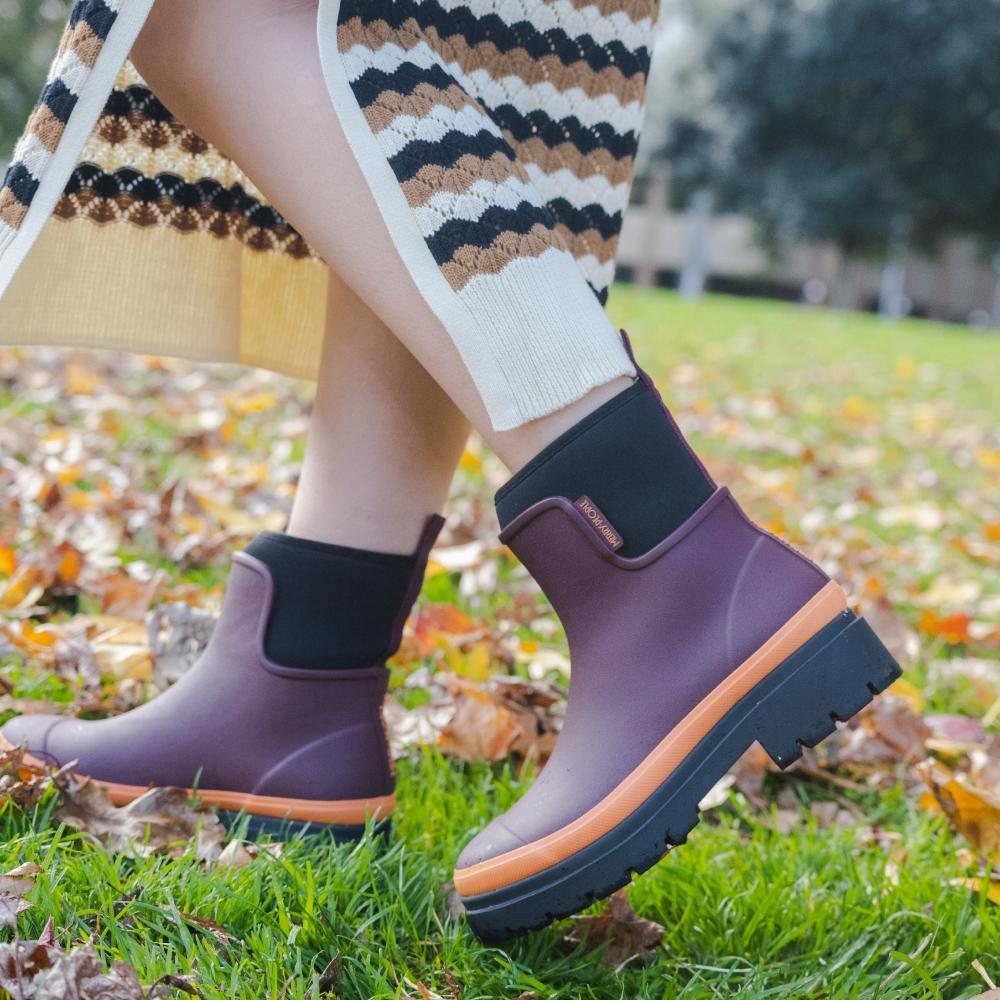 Tully Boot | Plum & Neon Orange