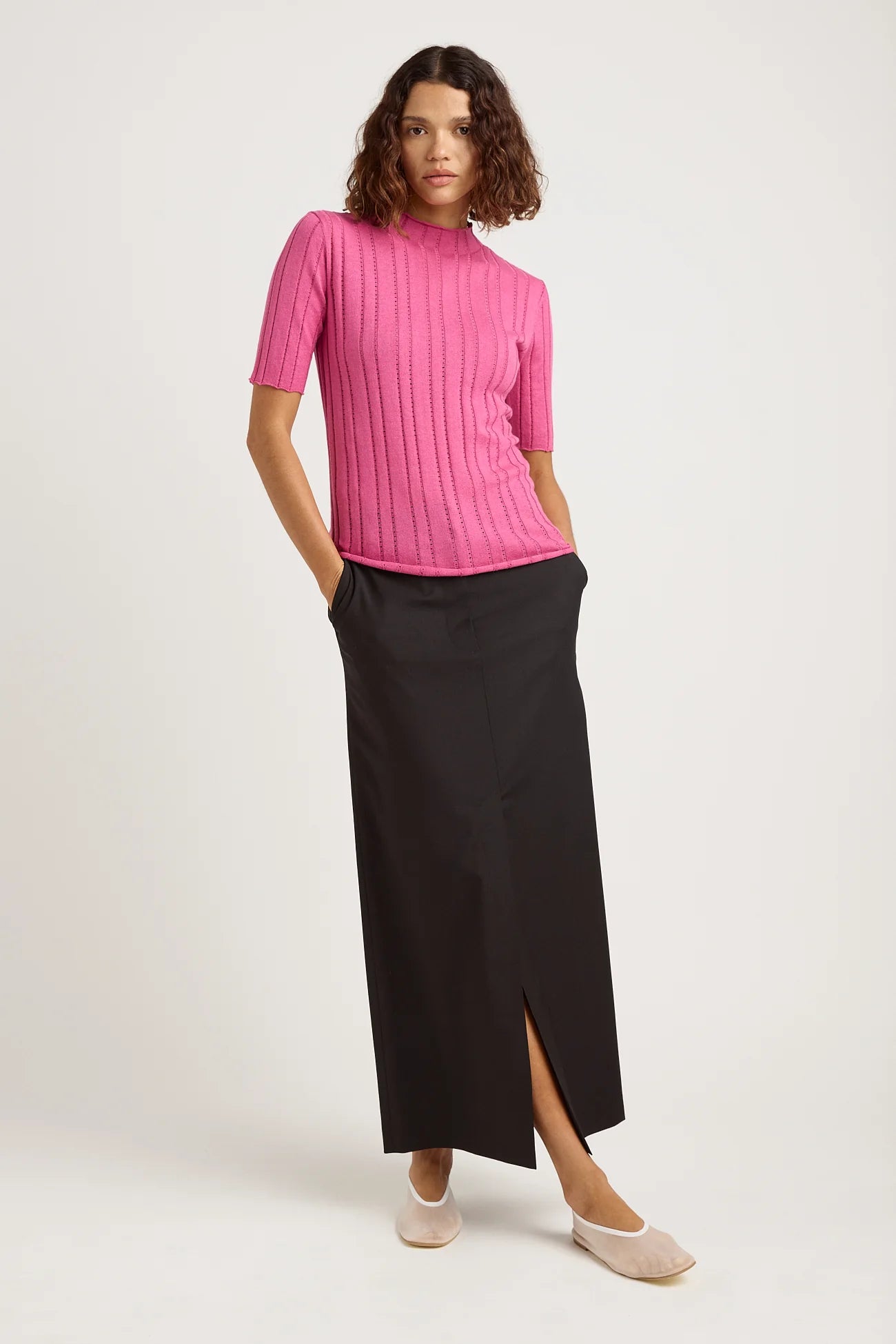 Pointelle Knit Top | Amaranth -  - Beechworth Emporium
