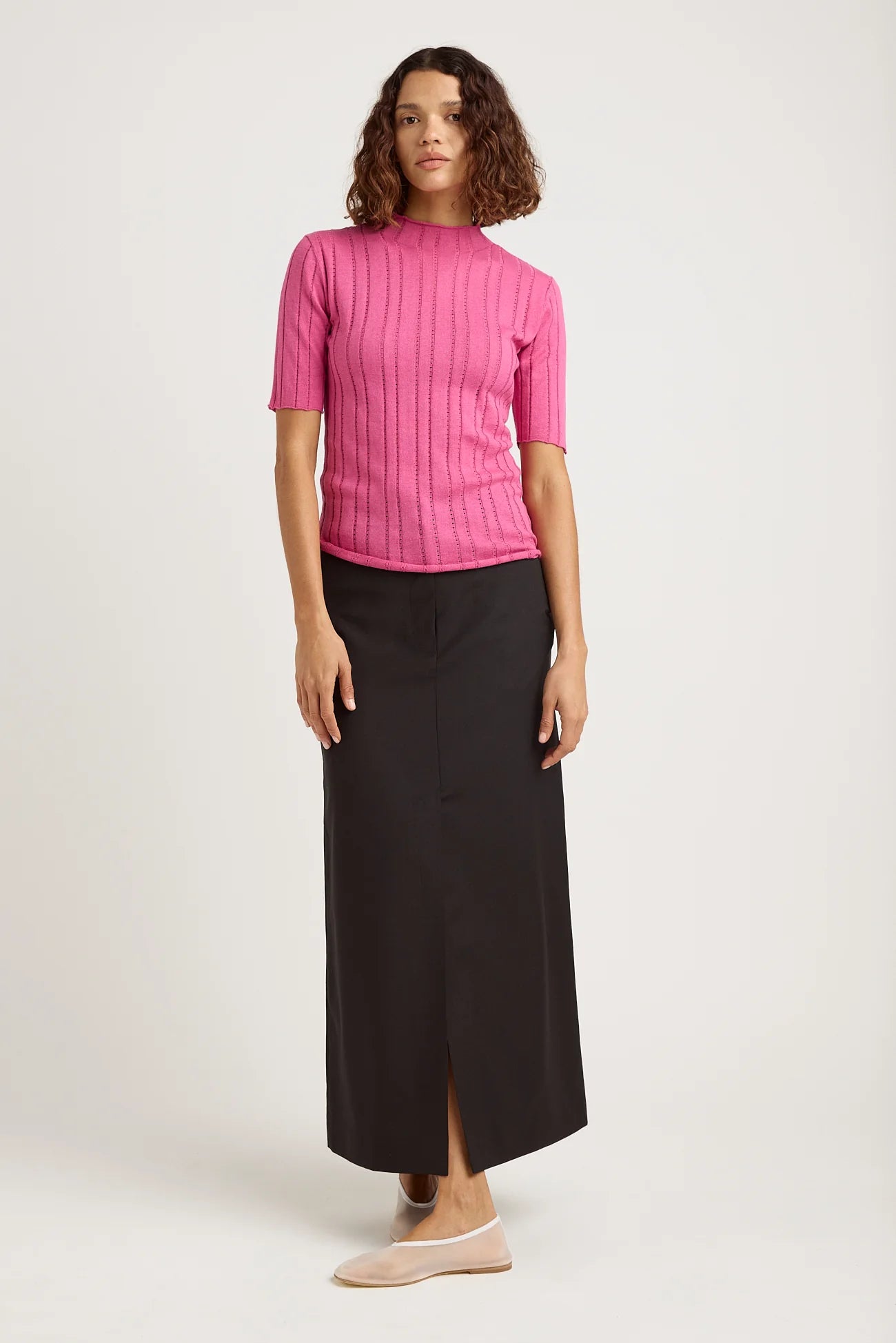 Pointelle Knit Top | Amaranth -  - Beechworth Emporium