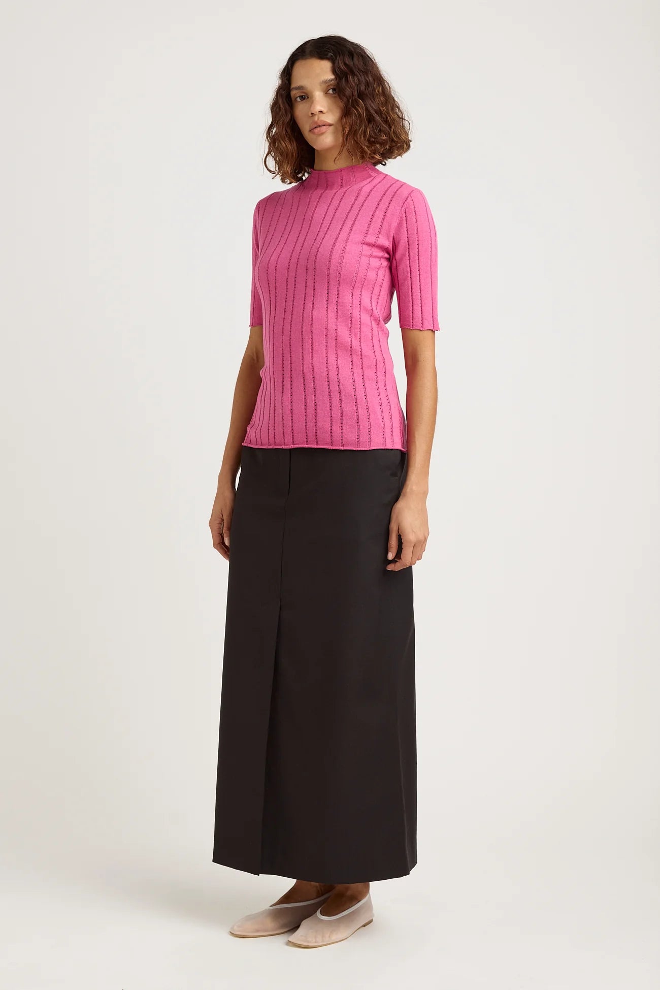 Pointelle Knit Top | Amaranth -  - Beechworth Emporium