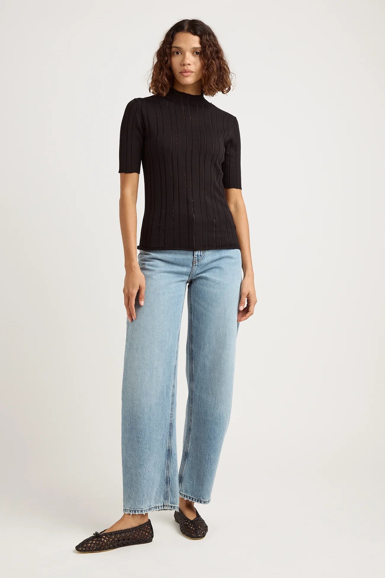 Pointelle Knit Top | Black -  - Beechworth Emporium