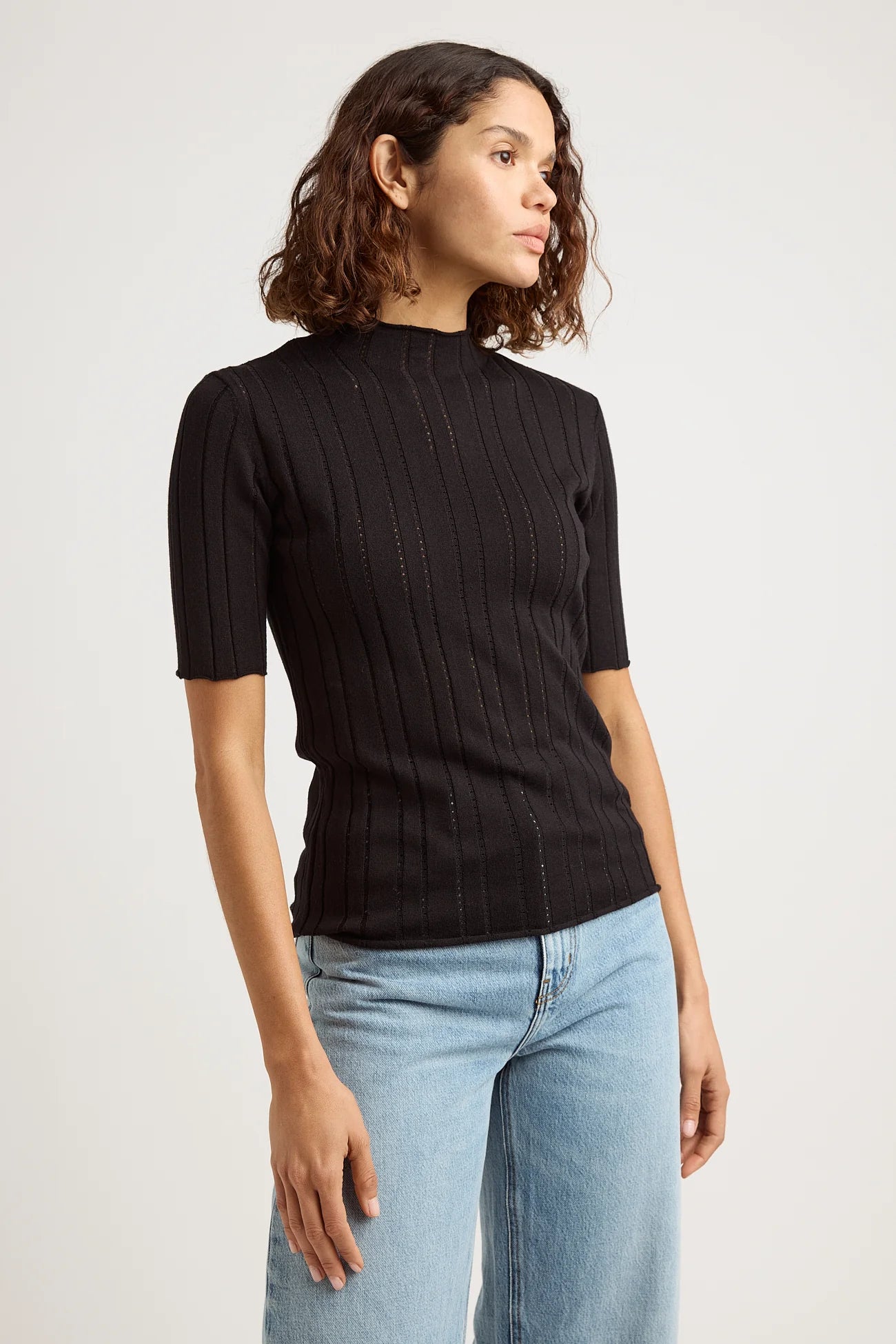 Pointelle Knit Top | Black -  - Beechworth Emporium