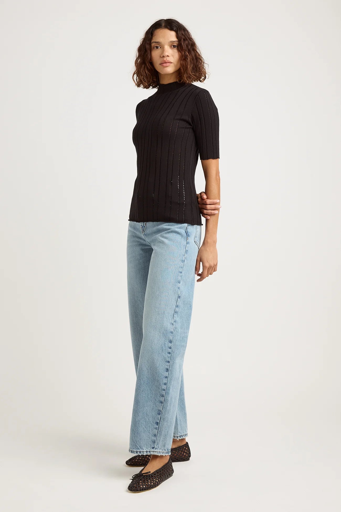 Pointelle Knit Top | Black -  - Beechworth Emporium