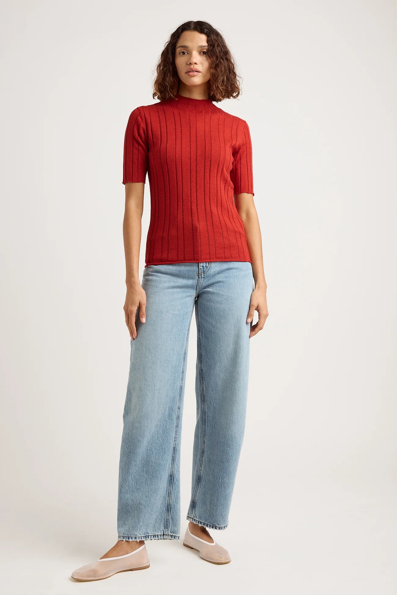 Pointelle Knit Top | Lava -  - Beechworth Emporium