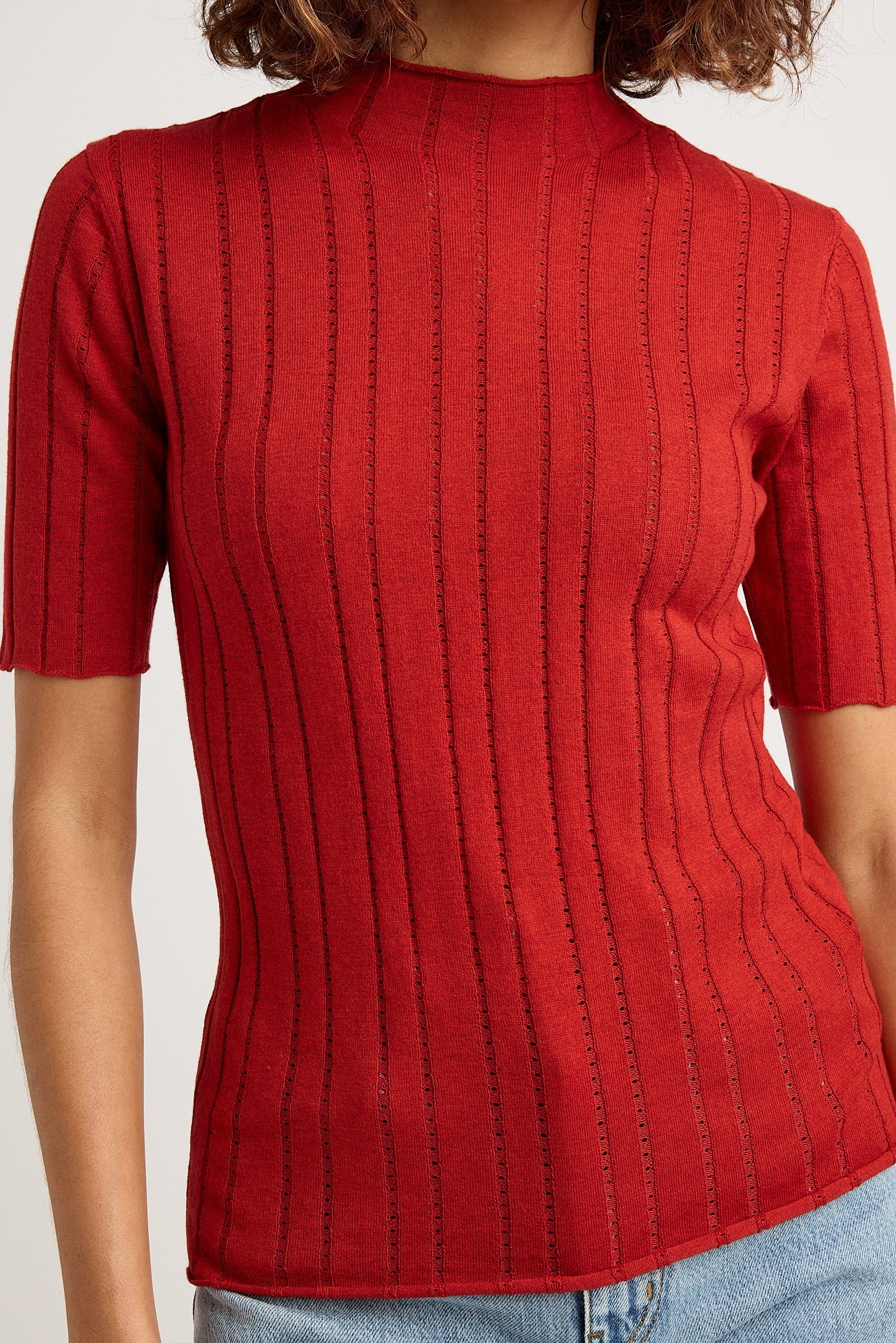 Pointelle Knit Top | Lava -  - Beechworth Emporium