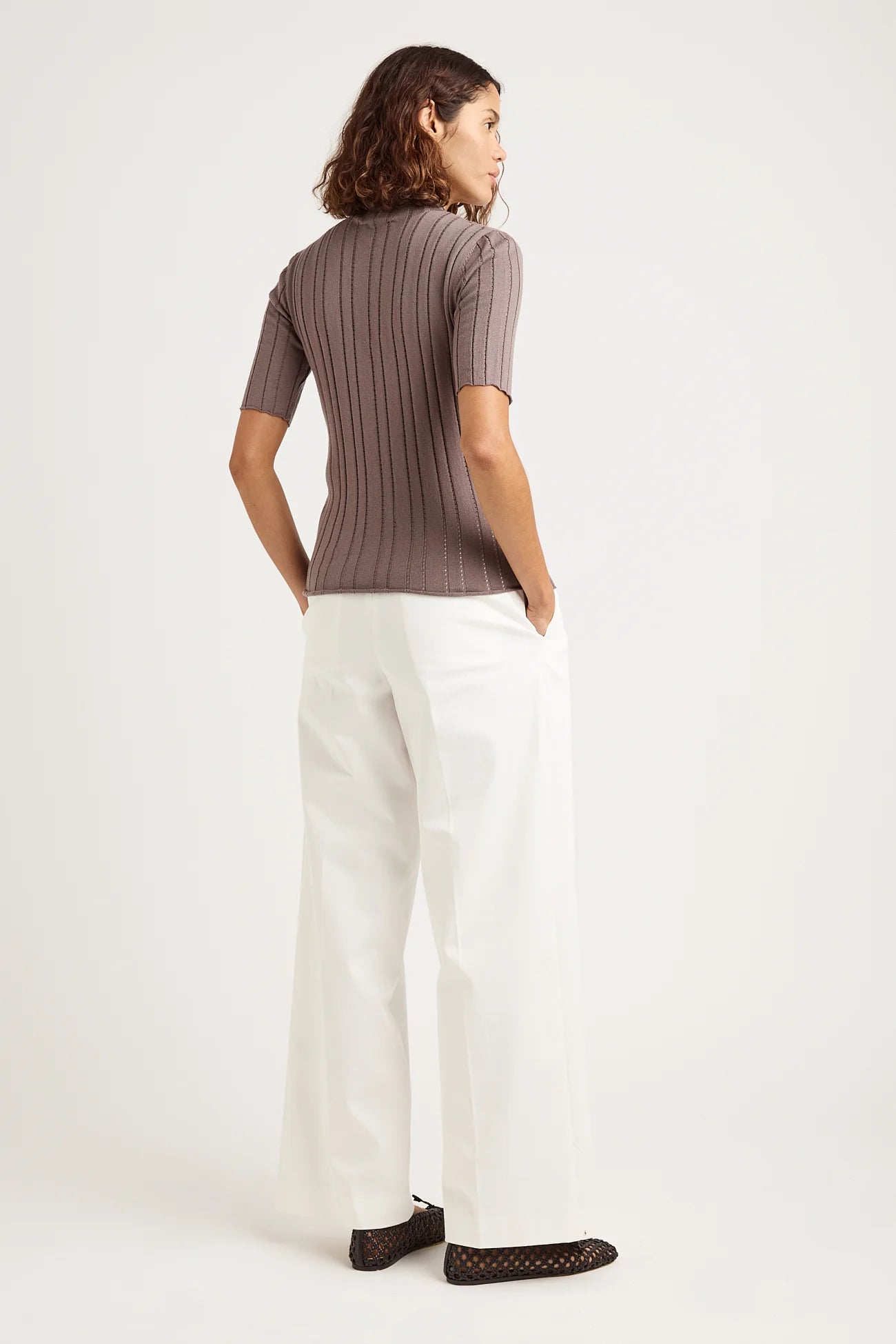Pointelle Knit Top | Taupe -  - Beechworth Emporium
