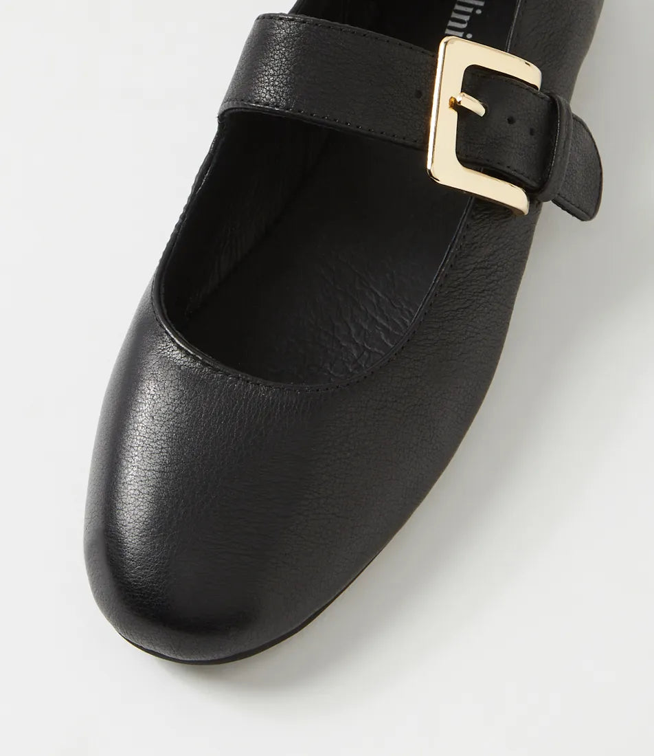 Ranilla Black Leather Flat Shoes - - Beechworth Emporium