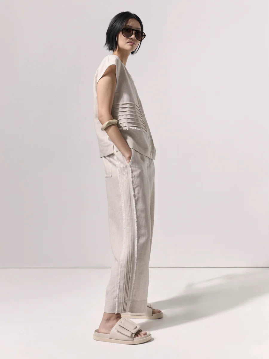 Raw Textured Pant | Stone