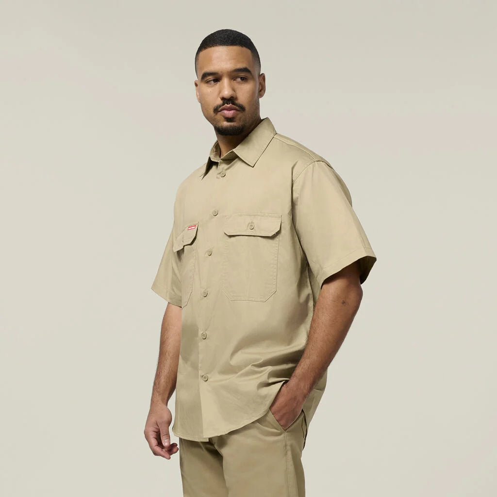 Short Sleeve Vented Shirt | Khaki - - Beechworth Emporium