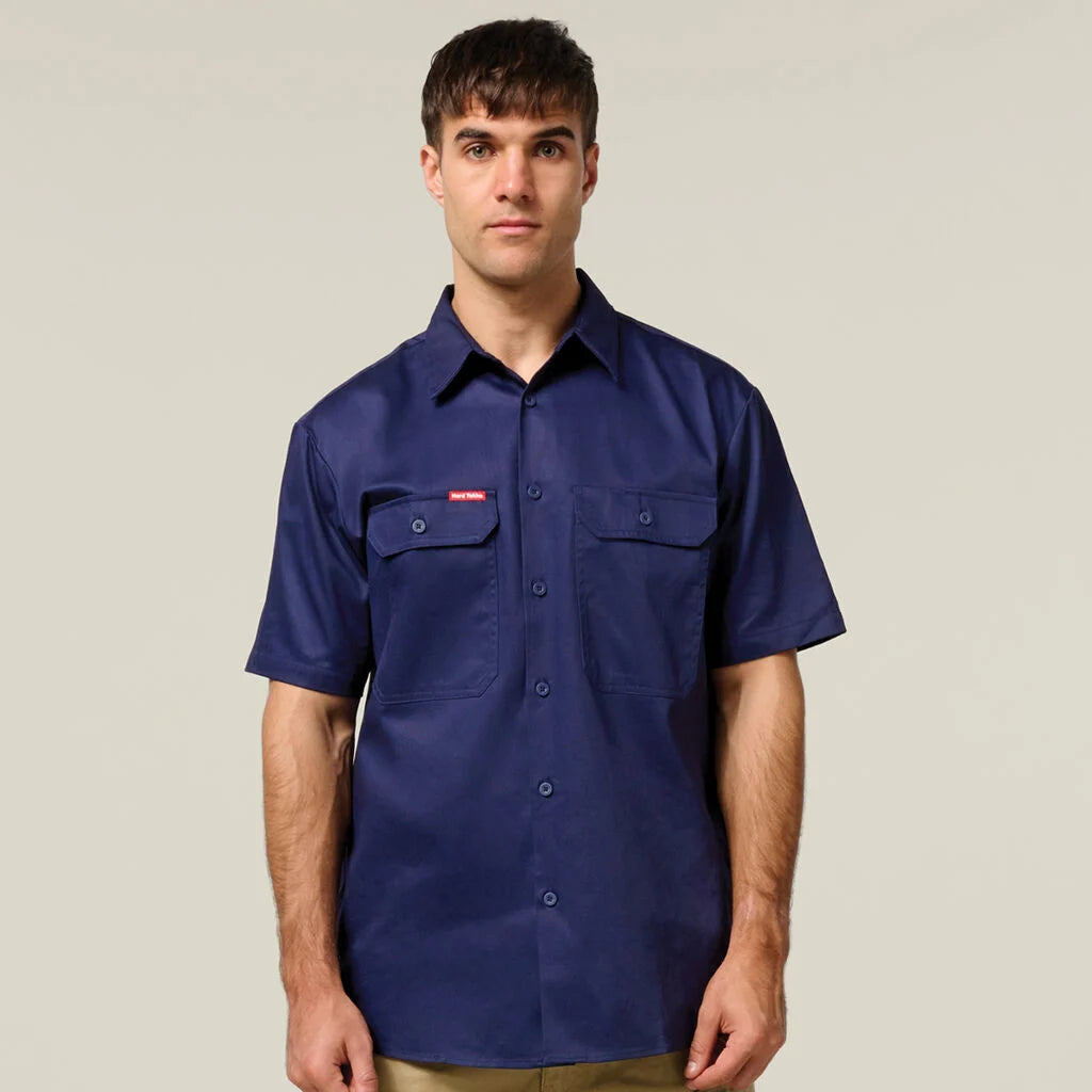 Short Sleeve Vented Shirt | Navy - - Beechworth Emporium