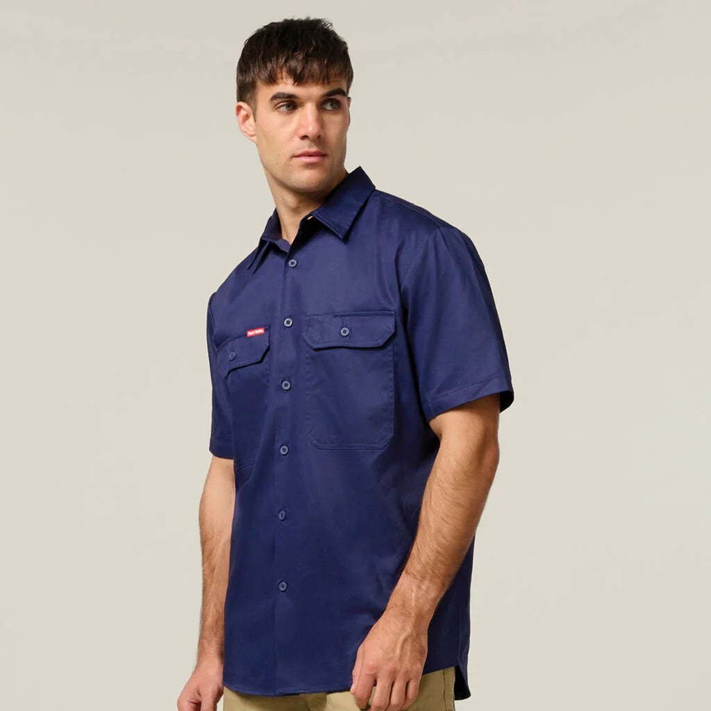 Short Sleeve Vented Shirt | Navy - - Beechworth Emporium