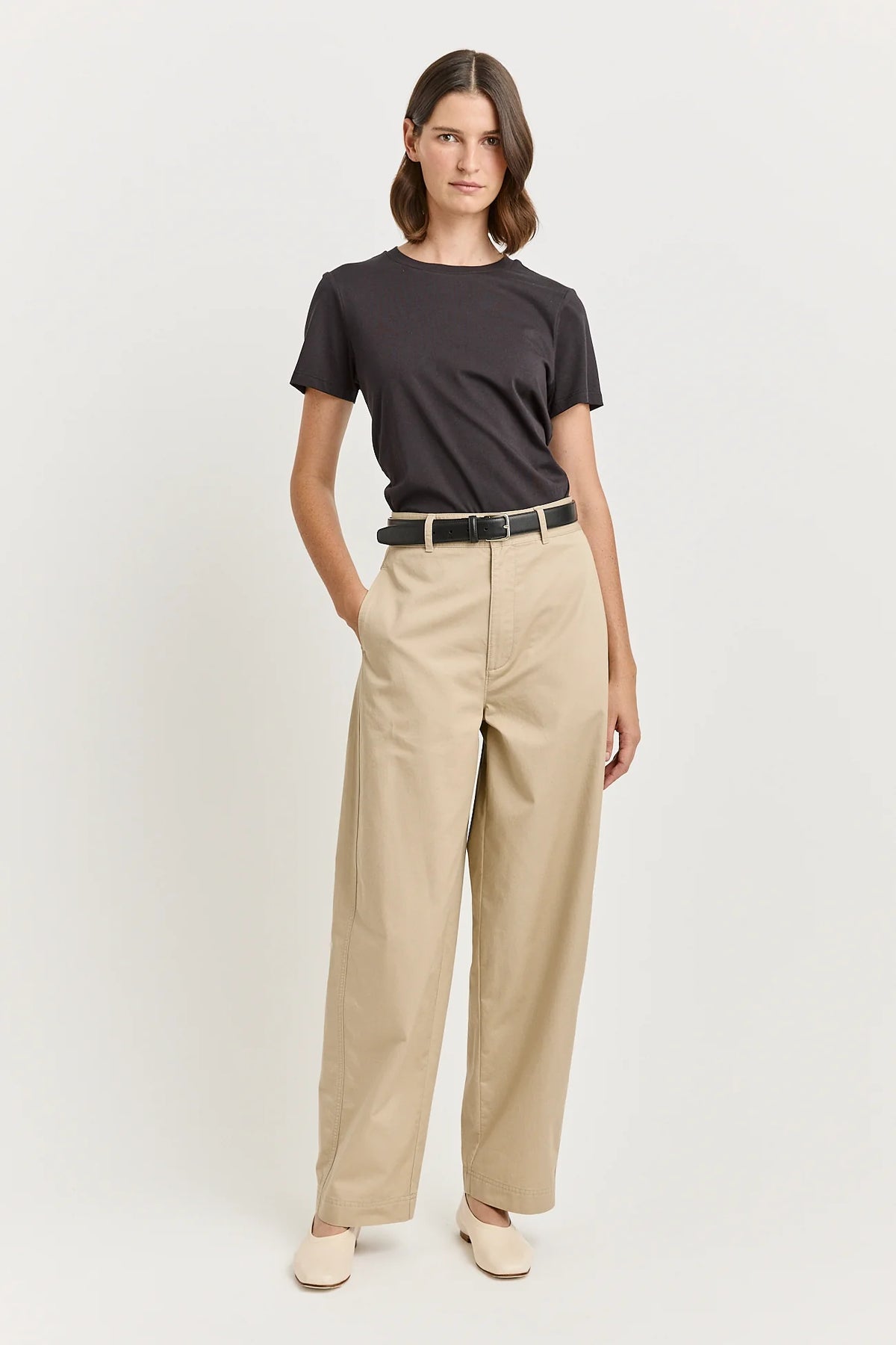Soft Barrel Pant | Beige
