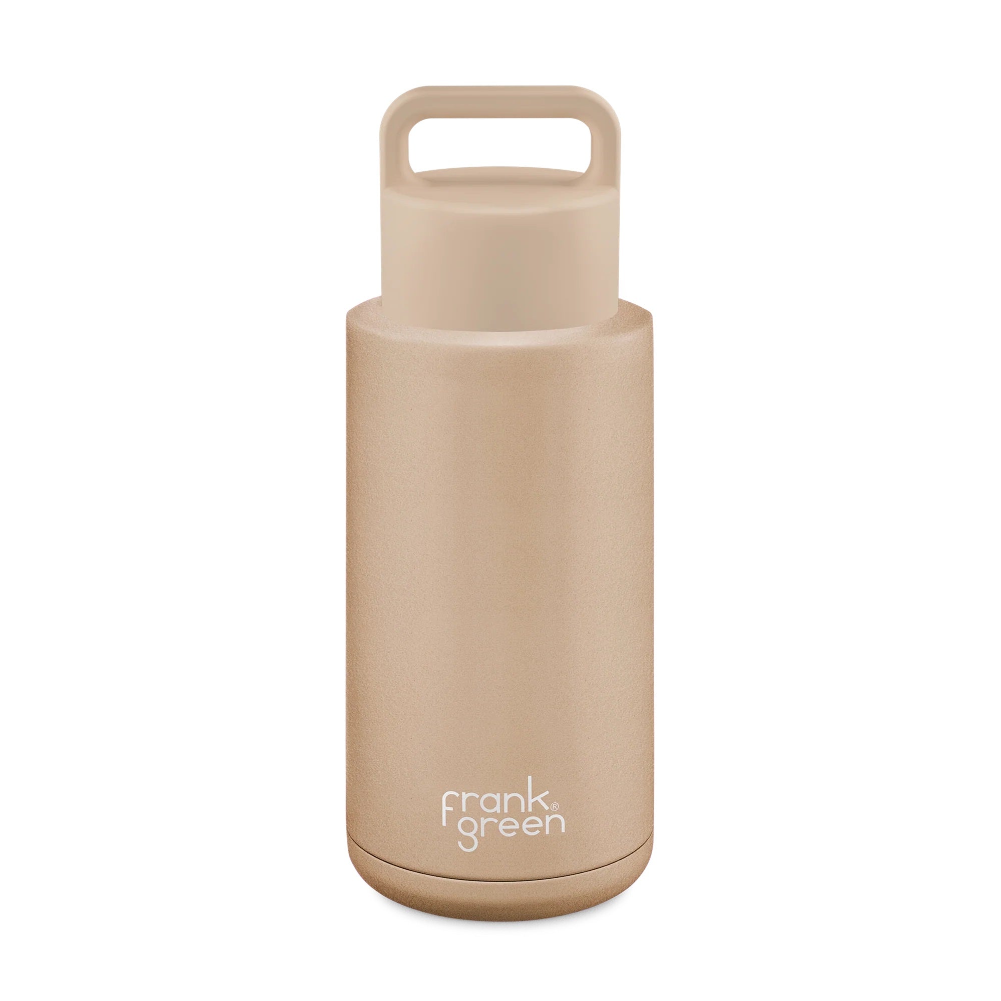 Ceramic Reusable Bottle (Grip Finish) with Grip Lid 34oz | Soft Stone - Frank Green - Beechworth Emporium