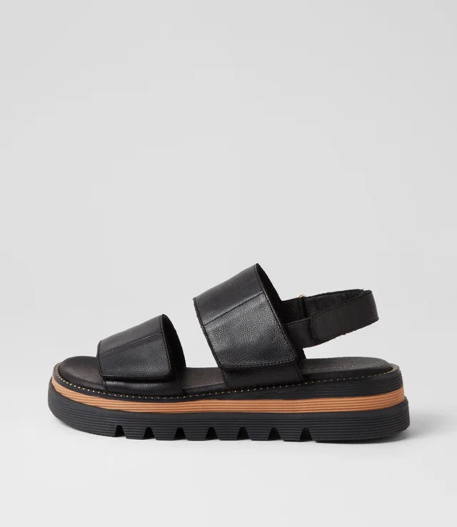 Soner Black Leather Sandal