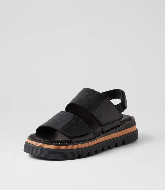 Soner Black Leather Sandal