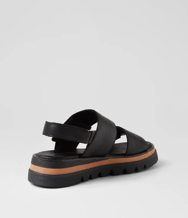 Soner Black Leather Sandal
