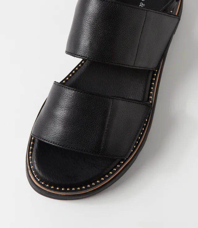 Soner Black Leather Sandal