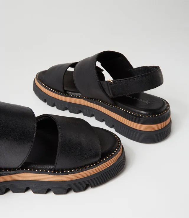 Soner Black Leather Sandal